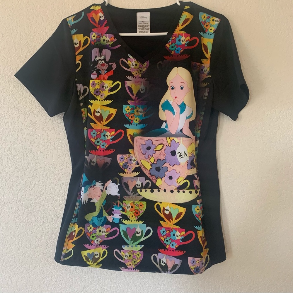 Disney Alice in Wonderland Scrub Top